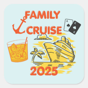 Familienfahrt 2025 quadratischer aufkleber