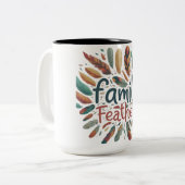 Familienfeathers Zweifarbige Tasse (Vorderseite Links)
