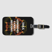 Familienfeier Vivid Yellow Orange Wiedersehen Gepäckanhänger (Vorderseite (Horizontal))