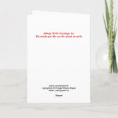 Familienfeiertag Karte (Rückseite)