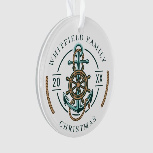 Familienferien Nautic Keepake Weihnachten Ornament (Vorderseite)