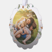 Familienfest Foto Boho Weihnachtsfeiertag Ornament Karte (Links)