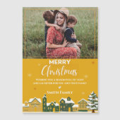 Familienfest Foto Keepake Rustikales Weihnachtsfes Magnetkarte (Vorderseite)