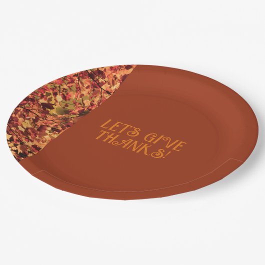 Familienfest Terracotta Dank Pappteller (Schrägansicht)