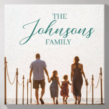 Familienfoto Blau Personalisierter Familienname