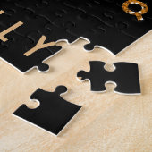 Familienfoto Collage 10 Bilder Schwarzer Goldname Puzzle (Seite)