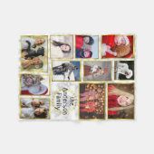 Familienfoto Collage 11 Bilder Marmor Gold Easy Fleecedecke (Vorderseite (Horizontal))