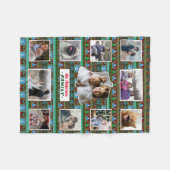 Familienfoto Collage 11 Weihnachtsmuster Fleecedecke (Vorderseite (Horizontal))