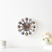 Familienfoto Collage 13 Instagram Pictures | weiß Runde Wanduhr (Zuhause)
