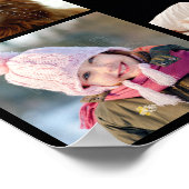 Familienfoto Collage 15 Bilder + Name Schwarz Easy Poster (Ecke)