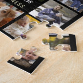 Familienfoto Collage 15 Bilder + Name Schwarz Easy Puzzle (Seite)