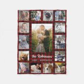 Familienfoto Collage 15 + Name Red Buffalo Kariert Fleecedecke (Vorderseite)