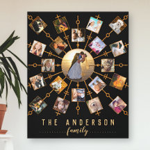 Familienfoto Collage 21 Bilder Schwarzes Gold + Na