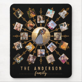 Familienfoto Collage 21 Bilder Schwarzes Gold + Na Mousepad