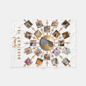 Familienfoto Collage 21 Bilder Weißes Gold + Name Fleecedecke (Vorderseite (Horizontal))