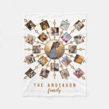 Familienfoto Collage 21 Bilder Weißes Gold + Name