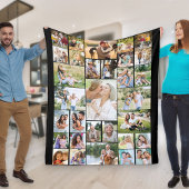 Familienfoto Collage 31 Picture Black Fleecedecke