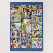 Familienfoto Collage 31 Picture Blue Puzzle (Vertikal)