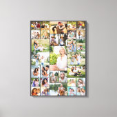 Familienfoto Collage 31 Picture Dark Gray Leinwanddruck (Vorderseite)