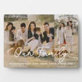 Familienfoto Collage 3 Foto Script Typografie Fotoplatte (Vorderseite)
