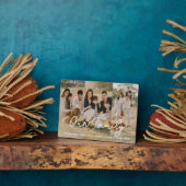 Familienfoto Collage 3 Foto Script Typografie Fotoplatte (Seite)