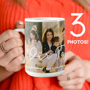 Familienfoto Collage 3 Fotos - Benutzerdefinierter Kaffeetasse
