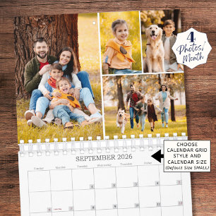 Familienfoto-Collage 4 Fotos pro Monat Kalender