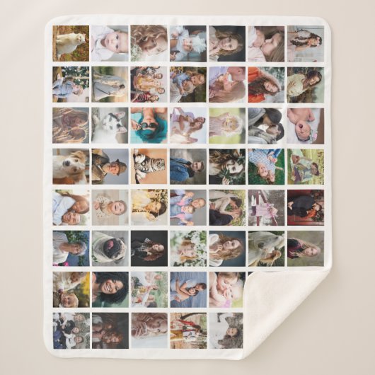 Familienfoto Collage 56 Square Picture Easy Custom Sherpadecke (Vorderseite)