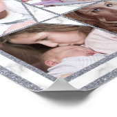 Familienfoto Collage 9 Instagram Bilder | Marmor Poster (Ecke)