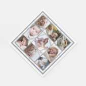 Familienfoto Collage 9 Instagram Bilder | Marmor Serviette (Ecke)