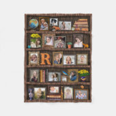 Familienfoto Collage Antique Bookcase Personalisie Fleecedecke (Vorderseite)