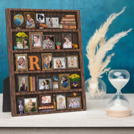 Familienfoto Collage Antique Bookcase Personalisie Fotoplatte