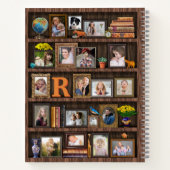Familienfoto Collage Antique Bookcase Personalisie Notizblock (Rückseite)