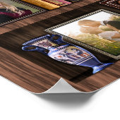 Familienfoto Collage Antique Bookcase Personalisie Poster (Ecke)