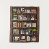 Familienfoto Collage Antique Bookcase Personalisie Wandteppich (Vorderseite)