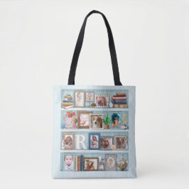 Familienfoto Collage Beach Bookcase Personalisiert Tasche