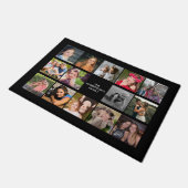 Familienfoto Collage Black Custom Doormat Fußmatte (Schrägansicht)