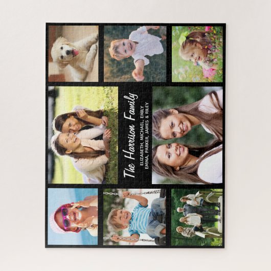 Familienfoto Collage Black Puzzle (Vertikal)