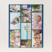 Familienfoto Collage Blue Mauerwerk Grid Custom Puzzle (Vertikal)