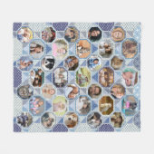 Familienfoto Collage Blue Quilt Look 35 Bilder lei Fleecedecke (Vorderseite (Horizontal))
