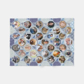 Familienfoto Collage Blue Quilt Look 35 Bilder LG  Fleecedecke (Vorderseite (Horizontal))