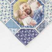 Familienfoto Collage Blue Quilt Look 35 Bilder LG  Fleecedecke (Ecke)