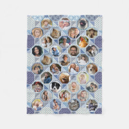 Familienfoto Collage Blue Quilt Look 35 Bilder LG Fleecedecke