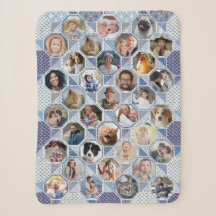 Familienfoto Collage Blue Quilt Look 35 Bilder LG