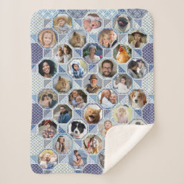 Familienfoto Collage Blue Quilt Look 35 Bilder LG Sherpadecke