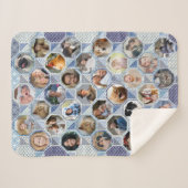 Familienfoto Collage Blue Quilt Look 35 Bilder LG  Sherpadecke (Vorderseite (Horizontal))