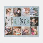 Familienfoto Collage Cherish jeden Augenblick blau Fleecedecke (Vorderseite (Horizontal))