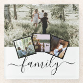 Familienfoto Collage Custom Personalisiert Gift Id Glasuntersetzer (Vorderseite)