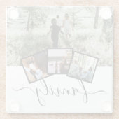 Familienfoto Collage Custom Personalisiert Gift Id Glasuntersetzer (Rückseite)