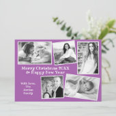 Familienfoto Collage Custom Weihnachtskarte Feiertagskarte (Stehend Vorderseite)